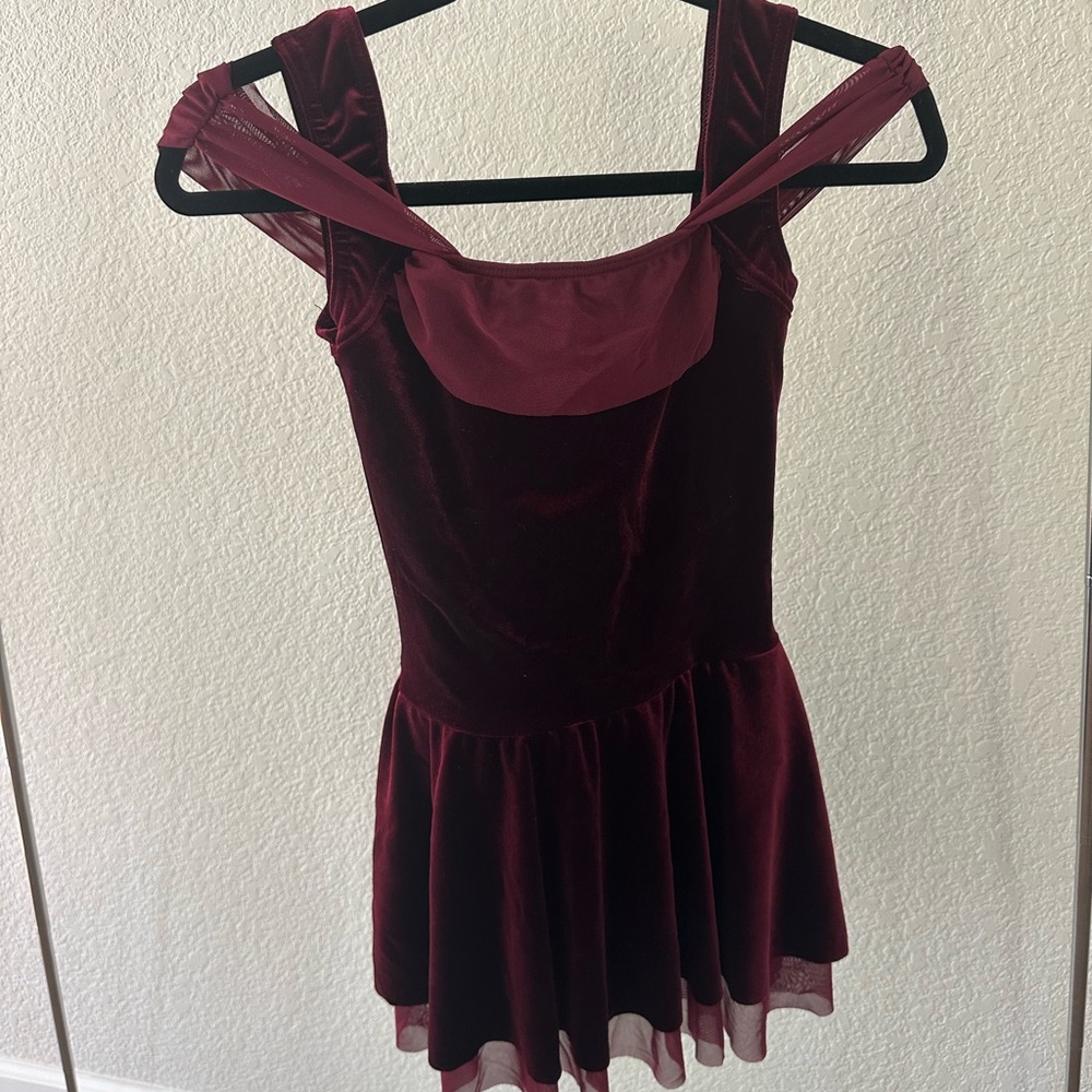 Elegant Burgundy Velvet Dress